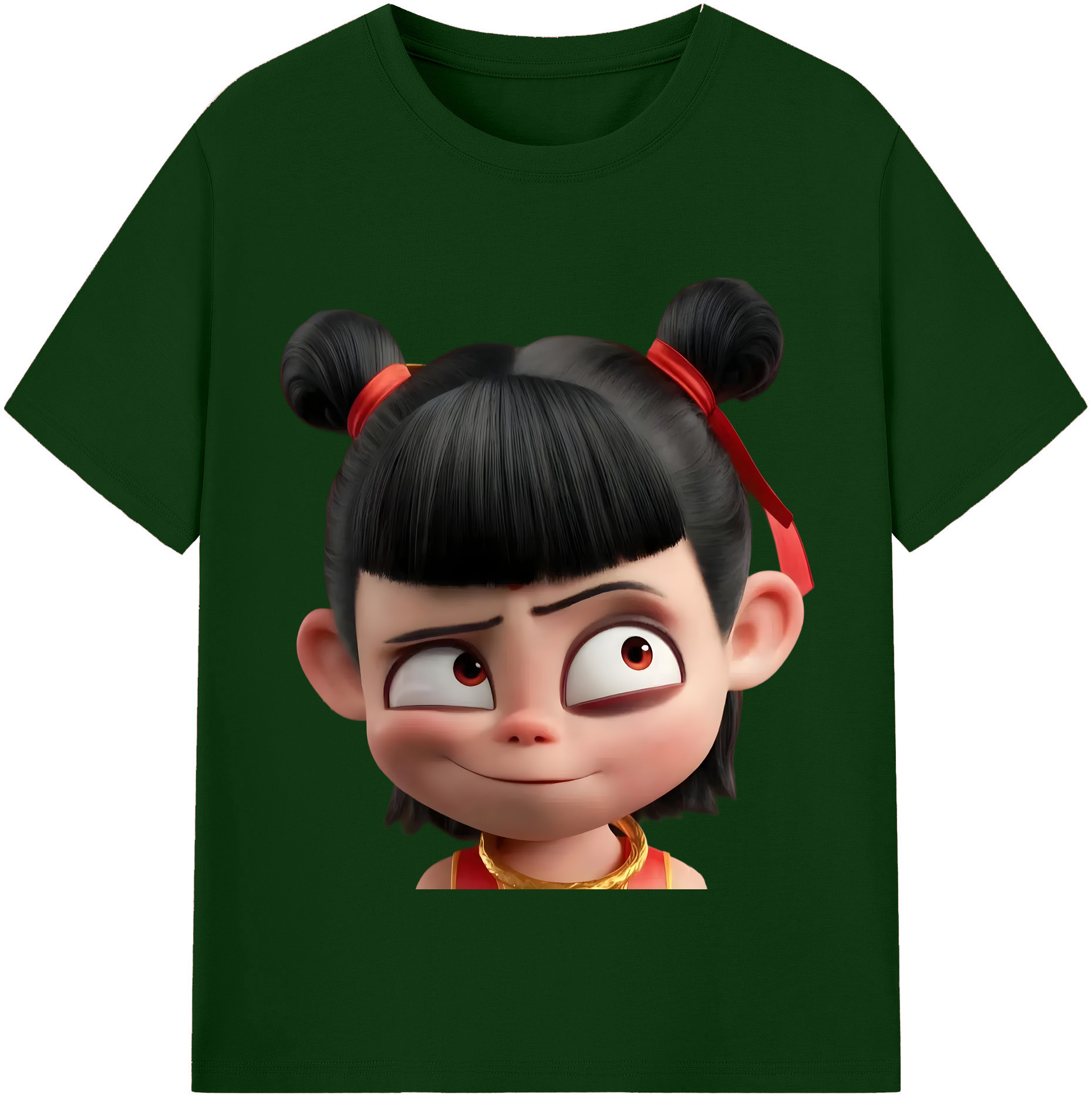 （画像用） Ne Zha 2 ナタ 魔童の大暴れ 綿100％半袖Tシャツ（フロントプリント）